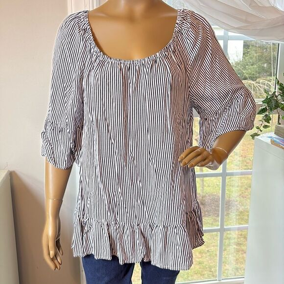 Unique Spectrum Striped Blouse - Picture 1 of 5